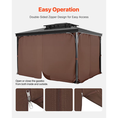 Κουρτίνα απορρήτου VEVOR Gazebo 10&#039; x 10&#039; x 6,9&#039; Αδιάβροχες κουρτίνες Gazebo Coffee