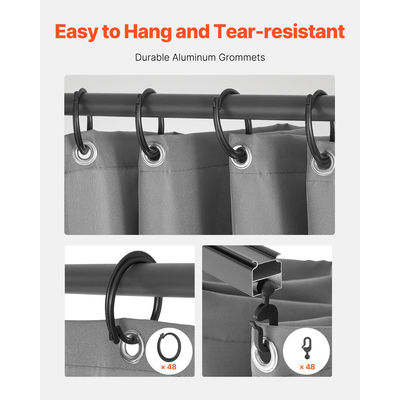 VEVOR Κουρτίνα Κιόσκι Privacy 10&#039; x 10&#039; x 6,9&#039; Αδιάβροχες κουρτίνες κιόσκι Γκρι