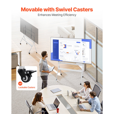 Βάση τηλεόρασης VEVOR Rolling TV Cart για φορητή τηλεόραση, χωρητικότητα έως 198 λίβρες για οθόνες 35-100 ιντσών