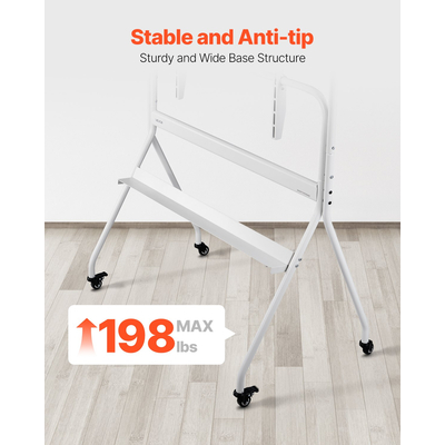 Βάση τηλεόρασης VEVOR Rolling TV Cart για φορητή τηλεόραση, χωρητικότητα έως 198 λίβρες για οθόνες 35-100 ιντσών