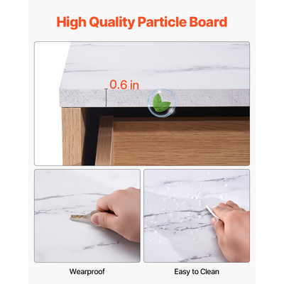 VEVOR Συρταριέρα με 5 ραβδώσεις, Ξύλινη με συρτάρια, συρόμενη και αντιανατρεπτική