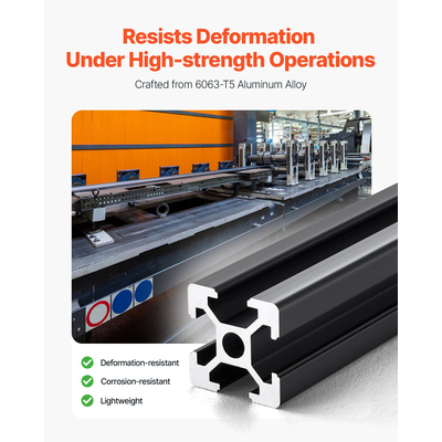 VEVOR 10 τεμάχια 39,4 ιντσών (1000 χιλ.) Τ υποδοχή 2020 αλουμινίου με ανοδιωμένη γραμμική ράγα εξώθησης