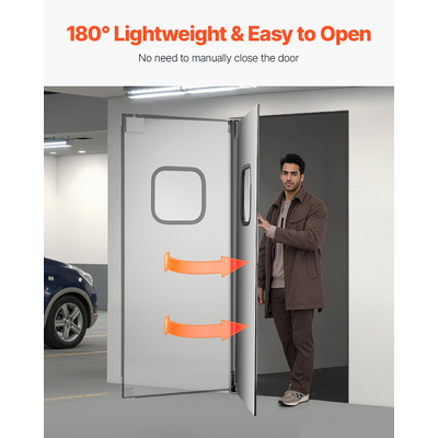 Πόρτα κυκλοφορίας VEVOR από ανοξείδωτο χάλυβα, μονόφυλλη, 91,4x213,4 εκ., επαγγελματική