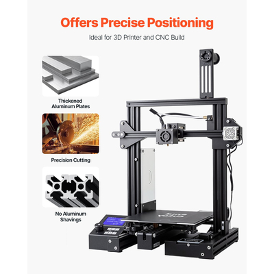 VEVOR 10 τεμάχια 47,2 ίντσες (1200 χιλ.) Τ υποδοχή 2020 αλουμινίου με ανοδιωμένη διέλαση γραμμική ράγα