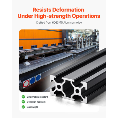 VEVOR 5 τεμάχια 59 ιντσών (1500 mm) με υποδοχή T 2040 από ανοδιωμένο αλουμίνιο εξώθησης γραμμική ράγα