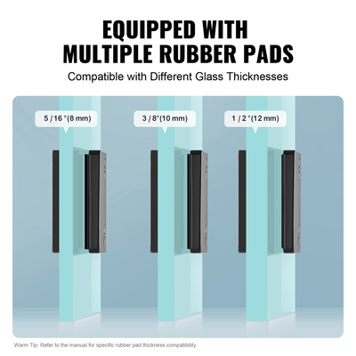 VEVOR Glass Clamp 40 PCS Τετράγωνο στήριγμα κιγκλιδώματος για 0,31 "-0,47" Γυάλινο μαύρο