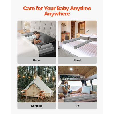 Προφυλακτήρας κρεβατιού VEVOR για νήπια 47,4 ιντσών Φουσκωτό προστατευτικό κιγκλίδωμα κρεβατιού με αντλία χειρός