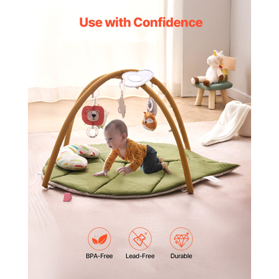 VEVOR Baby Play Gym Mat Tummy Time Activity Mat με 6 Sensory Toy 42,9" x 33,5