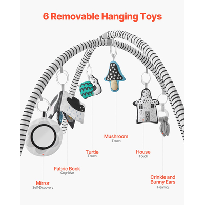 VEVOR Baby Play Gym Mat Tummy Time Activity Mat με 6 Sensory Toy 41,7" x 41,7