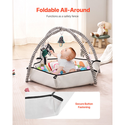 VEVOR Baby Play Gym Mat Tummy Time Activity Mat με 6 Sensory Toy 41,7" x 41,7