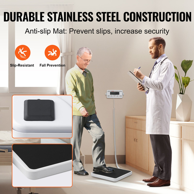 VEVOR φορητή ιατρική ζυγαριά Ψηφιακή ζυγαριά ιατρού αντιολισθητικό ματ 400LBS