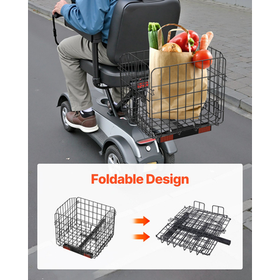 VEVOR Scooter Πίσω καλάθι Πτυσσόμενο καλάθι 1 ιντσών Receiver Pride Mobility Scooter