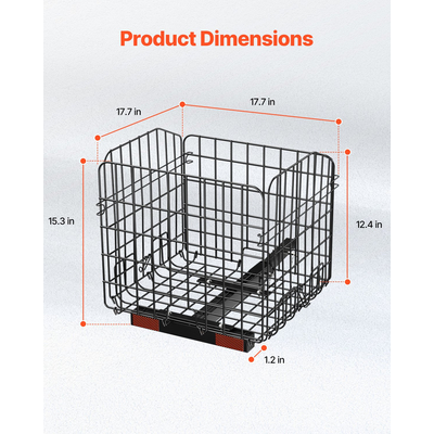 VEVOR Scooter Πίσω καλάθι Πτυσσόμενο καλάθι 1 ιντσών Receiver Pride Mobility Scooter