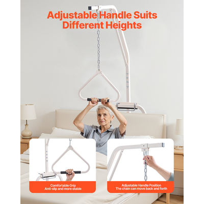 Τραπεζοειδής Μπάρα VEVOR για Κινητικότητα Κρεβατιού 250LBS Τραπεζοειδής Μπάρα Κρεβατιού με Σφιγκτήρα και Βάση Δαπέδου