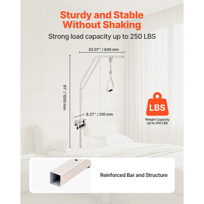 Τραπέζιο VEVOR για κινητικότητα κρεβατιού 250LBS με σφιγκτήρες και μεταλλική αλυσίδα