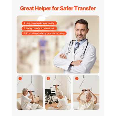 Τραπέζιο VEVOR για κινητικότητα κρεβατιού 250LBS με σφιγκτήρες και μεταλλική αλυσίδα