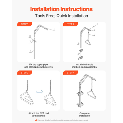 Τραπέζιο VEVOR για κινητικότητα κρεβατιού 250LBS με σφιγκτήρες και μεταλλική αλυσίδα