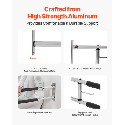 VEVOR Πτυσσόμενη ράγα ασφαλείας 30 σε 300 λίβρες χωρητικότητας φόρτωσης με θήκη χαρτιού