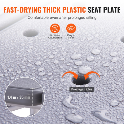 VEVOR Μπανιέρα Μεταφοράς Πάγκος Μπανιέρα Καθίσματα ντους με αναστρέψιμη πλάτη 400 λίβρες