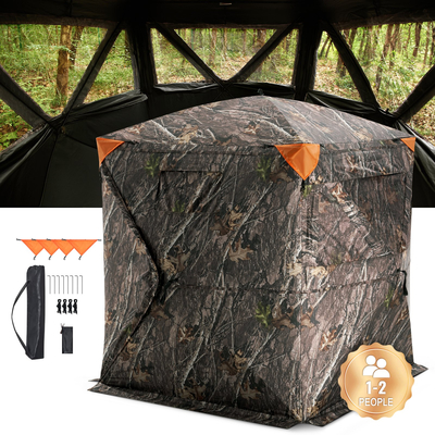 VEVOR Hunting Blind 270° See Through Ground Blind 3 Windows Mesh για 1-2 άτομα