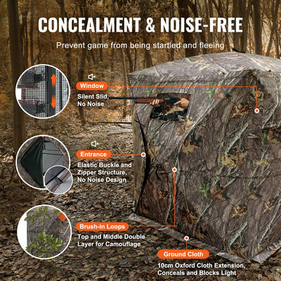 VEVOR Hunting Blind 270° See Through Ground Blind One-Way Mesh για 1-2 άτομα