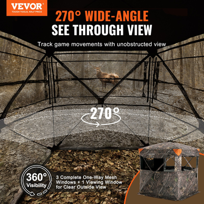 VEVOR Hunting Blind 270° See Through Ground Blind One-Way Mesh για 2-3 άτομα