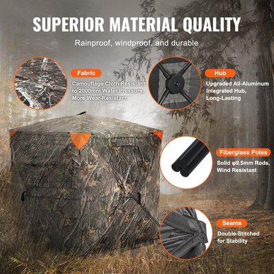 VEVOR Hunting Blind 270° See Through Ground Blind One-Way Mesh για 2-3 άτομα