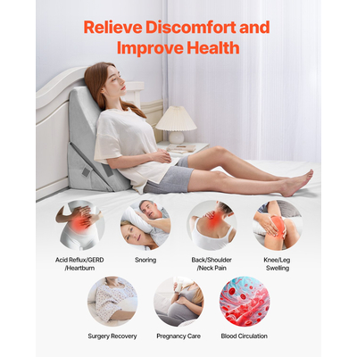 Ορθοπεδικό μαξιλάρι VEVOR με ρυθμιζόμενο σκελετό, πλενόμενο για ύπνο με πίσω πόδια και αυχένα