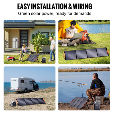 Φορητό μονοκρυσταλλικό ηλιακό πάνελ VEVOR 200W Αναδιπλούμενο κιτ ηλιακού φορτιστή ETFE