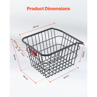 VEVOR Πίσω Καλάθι Ποδηλάτου Μεταλλικό Καλάθι Ποδηλάτου Ανακλαστικό κάλυμμα πίσω φωτός