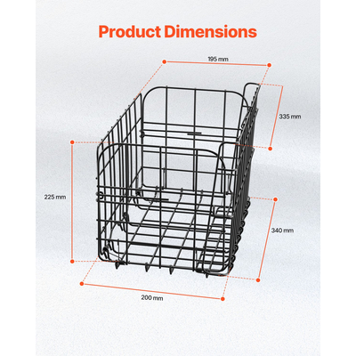 VEVOR Πίσω Καλάθι Ποδηλάτου Πτυσσόμενο Καλάθι Ποδηλάτου Δίχτυ Φορτίου Αδιάβροχο κάλυμμα