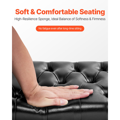 VEVOR Ρυθμιζόμενο πληκτρολόγιο πιάνου Πάγκος αποθήκευσης με επένδυση Ξύλινο σκαμπό βιβλιοθήκης