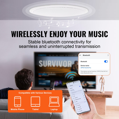 VEVOR 6,5&#039;&#039; Bluetooth ηχεία οροφής 150W χωνευτή βάση Ηχείο οροφής στον τοίχο