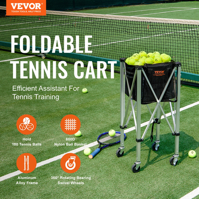 VEVOR Tennis Ball Hopper Καλάθι διδασκαλίας τένις καλάθι με ρόδες 180 μπάλες