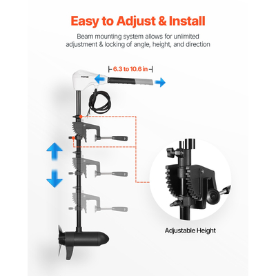 VEVOR 55lb 12V Ηλεκτρικός κινητήρας συρτής συρτής αλμυρού νερού Κινητήρας σκάφους