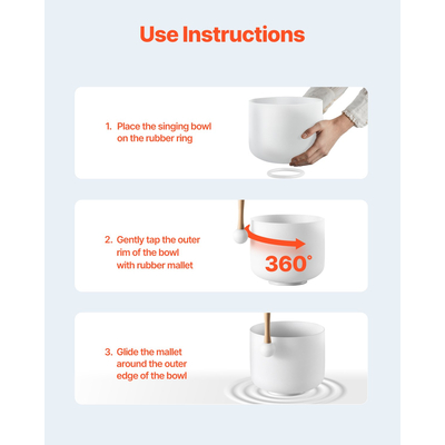 VEVOR Crystal Singing Bowl 8" F Note Heart Chakra Singing Bowl με τσάντα μεταφοράς