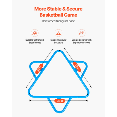 VEVOR Kids Basketball Hoop 4-Hoop Φορητή βάση μπάσκετ με ρυθμιζόμενο ύψος