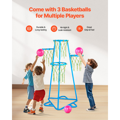VEVOR Kids Basketball Hoop 4-Hoop Φορητή βάση μπάσκετ με ρυθμιζόμενο ύψος