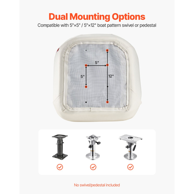 Κάθισμα σκάφους VEVOR Χαμηλή πλάτη PVC Δερμάτινο κάθισμα καπετάνιου Λευκό