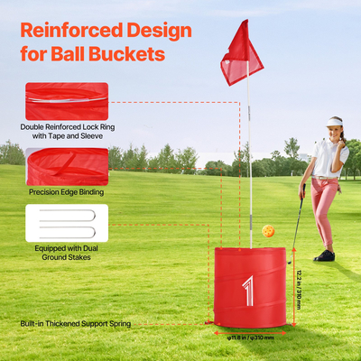 VEVOR Backyard Golf Game 3 Hole Portable Bucket Παιχνίδι γκολφ για παιδιά και ενήλικες