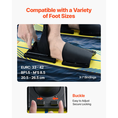 VEVOR 116,8 cm Συνδυαστικό σκι θαλάσσης για προπόνηση με ρυθμιζόμενους ιμάντες X-7