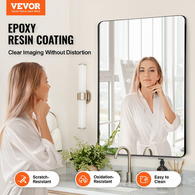 Τετράγωνος καθρέφτης τοίχου VEVOR Καθρέφτης 22" x 30" με πλαίσιο από κράμα αλουμινίου