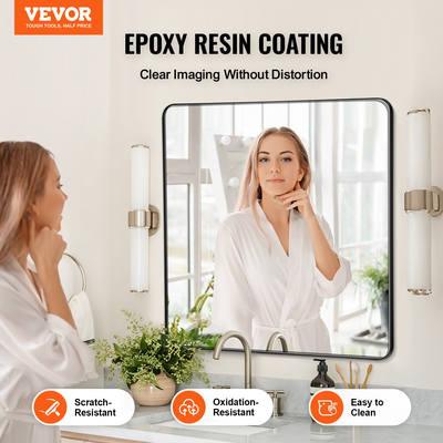 VEVOR Τετράγωνος Επιτοίχιος Καθρέφτης 36" x 36" με πλαίσιο από κράμα αλουμινίου