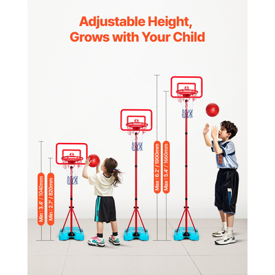 VEVOR Kids Basketball Hoop Ρυθμιζόμενο Ύψος φορητό γήπεδο μπάσκετ για παιδιά