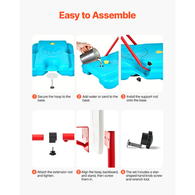 VEVOR Kids Basketball Hoop Ρυθμιζόμενο Ύψος φορητό γήπεδο μπάσκετ για παιδιά