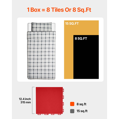 Σετ δαπέδου γυμναστικής 8 τμχ Πλακάκια από καουτσούκ PP Puzzle Interlocking Red