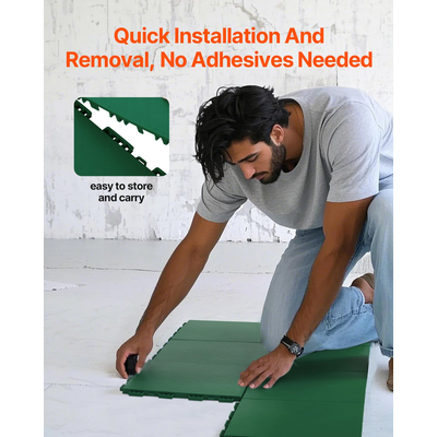 Σετ δαπέδου γυμναστικής 8 τμχ Interlocking PP Puzzle Rubber Tiles Green