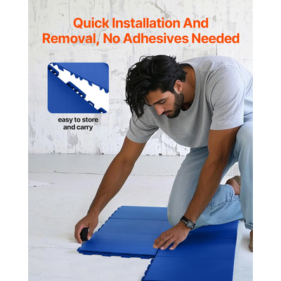 Σετ δαπέδου γυμναστικής 8 τμχ Πλακάκια από καουτσούκ PP Puzzle Interlocking Blue