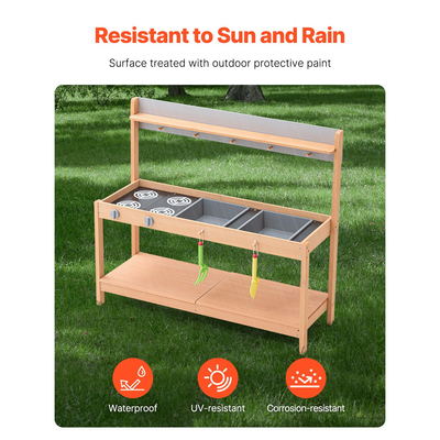 VEVOR Wooden Mud Kitchen Outdoor Toy Play Σετ κουζίνας για παιδιά Pretend Playset