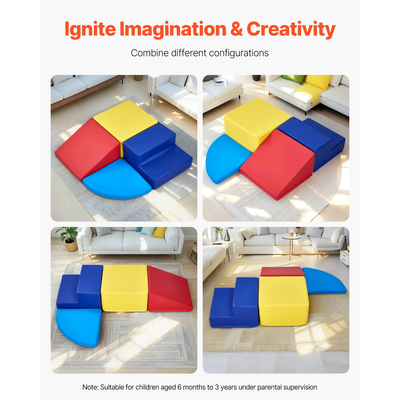 VEVOR Climbing Toys 4 τεμάχια, μπλοκ αναρρίχησης αφρού για νήπια και παιδιά προσχολικής ηλικίας